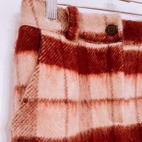 90s vintage Fuzzy plaid Pencil Skirt - Picture 2 of 2